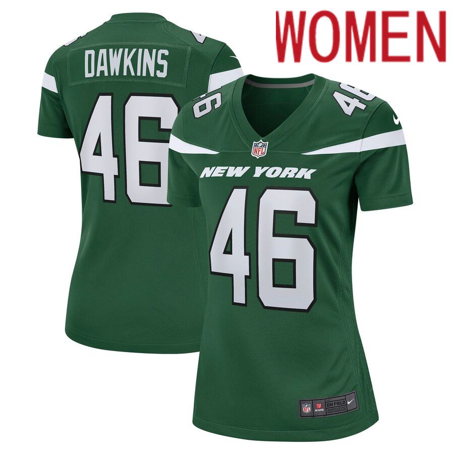 Women New York Jets #46 Noah Dawkins Nike Gotham Green Team Game NFL Jersey